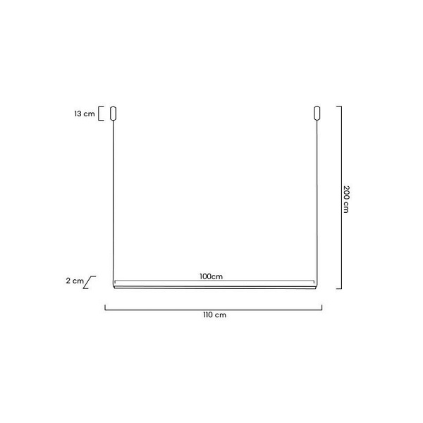 Lampa wisząca OMBRE LEVEL 100 czarna - Moosee